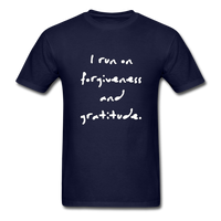 I Run on Forgiveness and Gratitude T-Shirt - navy