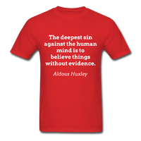Believe Without Evidence T-Shirt - red