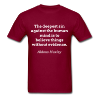 Believe Without Evidence T-Shirt - burgundy