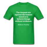 Believe Without Evidence T-Shirt - bright green