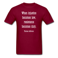 Resistance Becomes Duty T-Shirt - burgundy