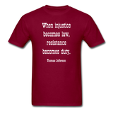 Resistance Becomes Duty T-Shirt - burgundy