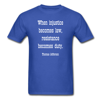 Resistance Becomes Duty T-Shirt - royal blue