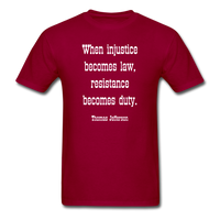 Resistance Becomes Duty T-Shirt - dark red