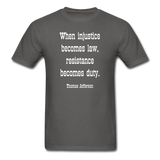 Resistance Becomes Duty T-Shirt - charcoal