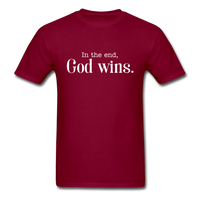 God Wins T-Shirt - burgundy