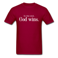 God Wins T-Shirt - dark red