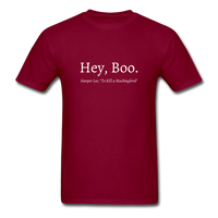 Hey, Boo T-Shirt - burgundy