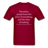 Value of Nothing T-Shirt - dark red